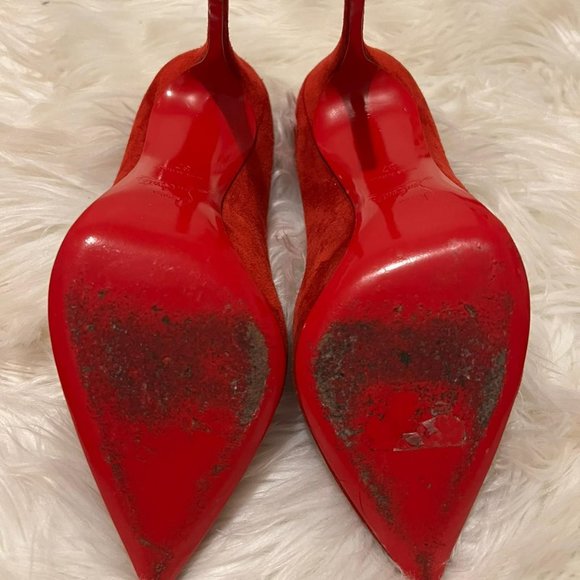 Christian Louboutin Red Suede So Kate 120mm Pumps SZ 37 - Picture 8 of 8